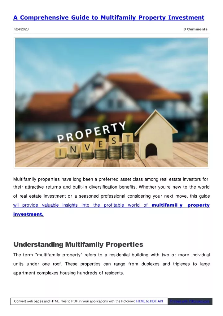 a comprehensive guide to multifamily property
