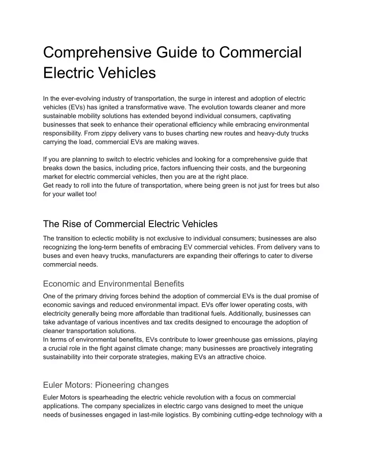 comprehensive guide to commercial electric