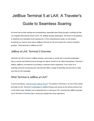 JetBlue Terminal (Terminal 5) at LAX: Your Ultimate Guide to Seamless Travel