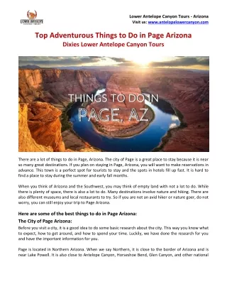 Top Adventurous Things to Do in Page Arizona - Dixies Lower Antelope Canyon Tours