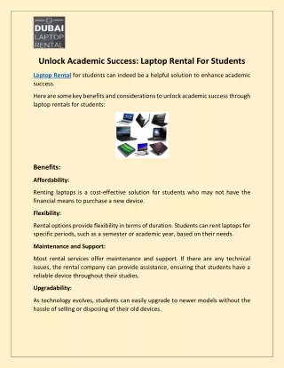 Unlock Academic Success Laptop Rental For Students