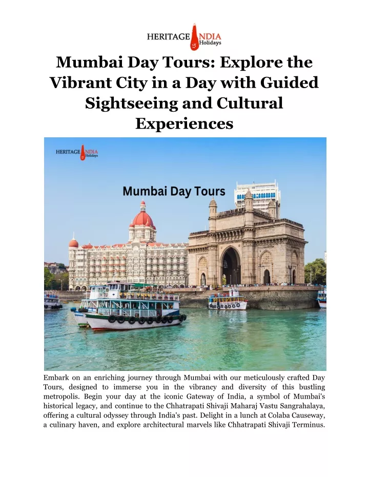 mumbai day tours explore the vibrant city