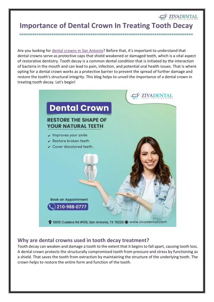 importance of dental crown in treating tooth decay