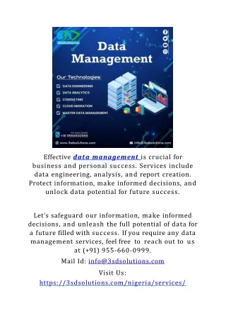 Best Data Management Services Company in Nigeria
