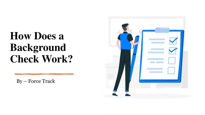 how does a background check work