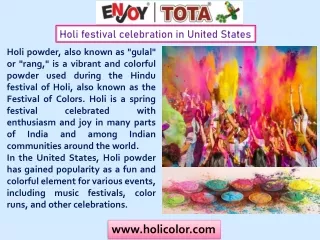 Celebrate festivals in United States with Holi Powder
