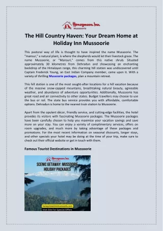 The Hill Country Haven Your Dream Home at Holiday Inn Mussoorie