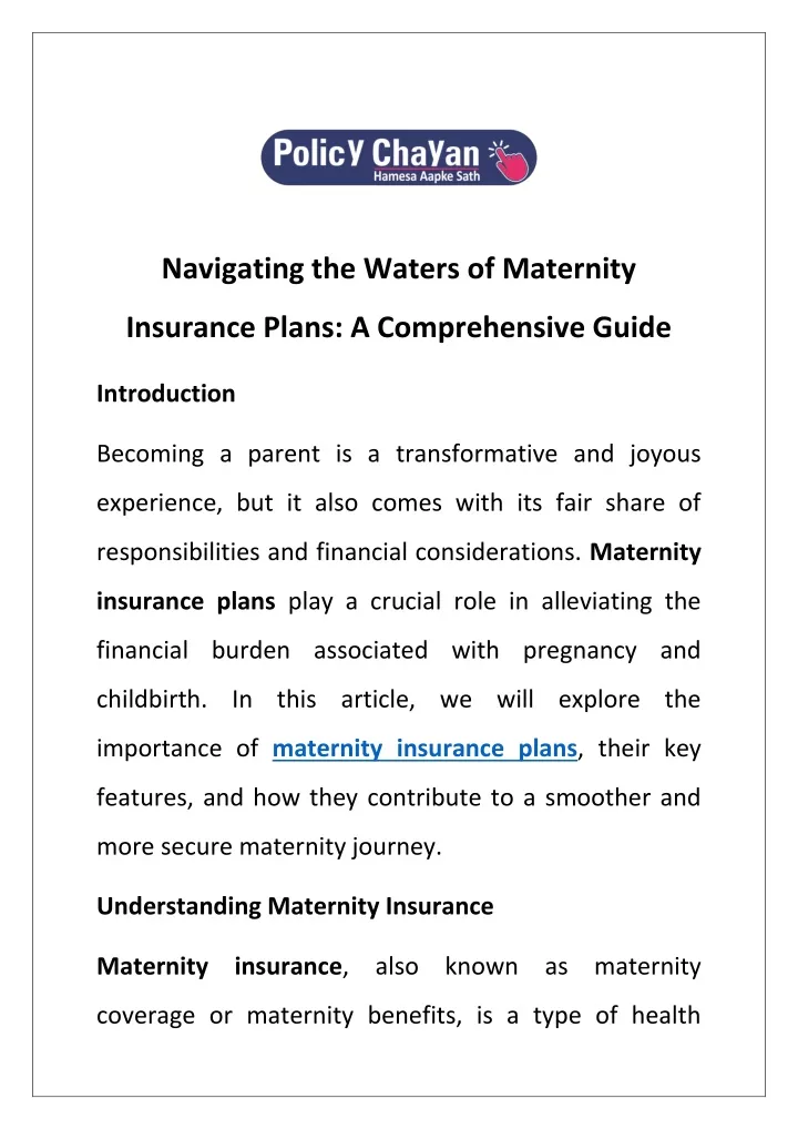 navigating the waters of maternity