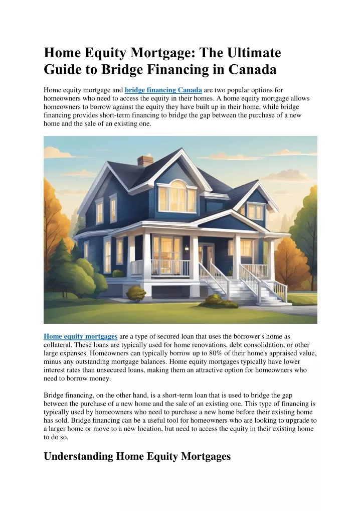 home equity mortgage the ultimate guide to bridge