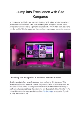Site Kangaroo: Elevate Your Online Presence with SEO Mastery