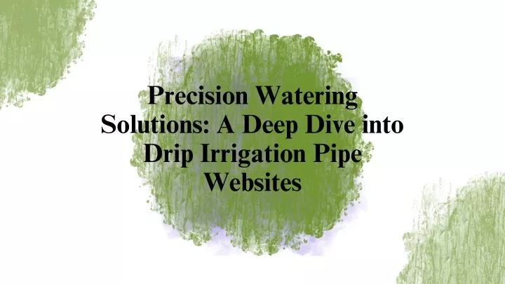 precision watering solutions a deep dive into