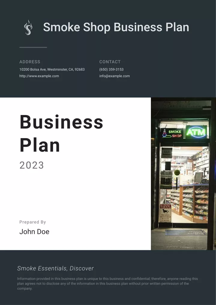 smoke shop business plan