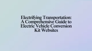 electrifying transportation a comprehensive guide