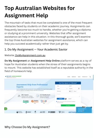 Top Australian Websites for Assignment Help