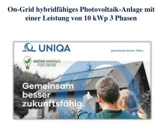 On-Grid hybridfähiges Photovoltaik-Anlage mit einer Leistung von 10 kWp 3 Phasen