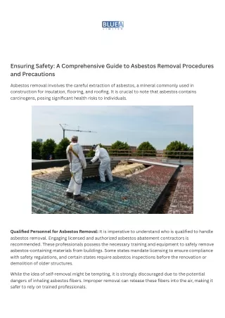 Ensuring Safety A Comprehensive Guide to Asbestos Removal Procedures and Precautions