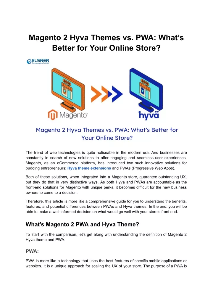 magento 2 hyva themes vs pwa what s better