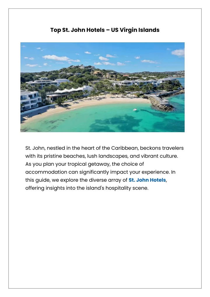 top st john hotels us virgin islands