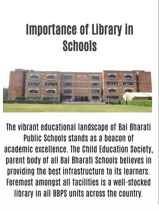 Importance of Library in Schools