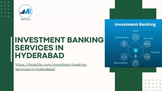 Investment banking services in hyderabad