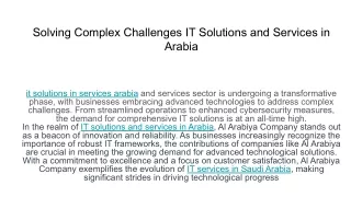 solving complex challenges it solutions