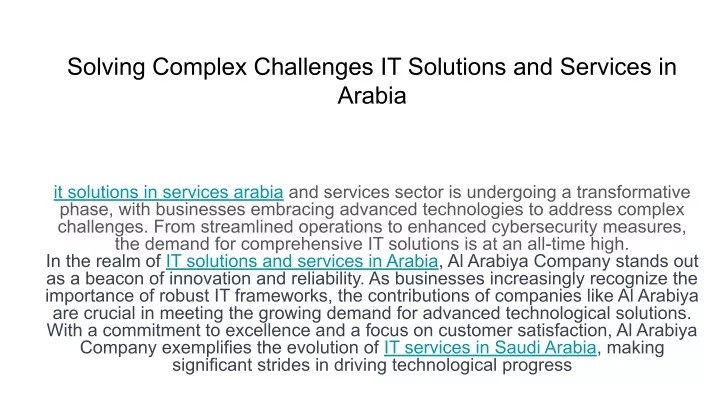 solving complex challenges it solutions