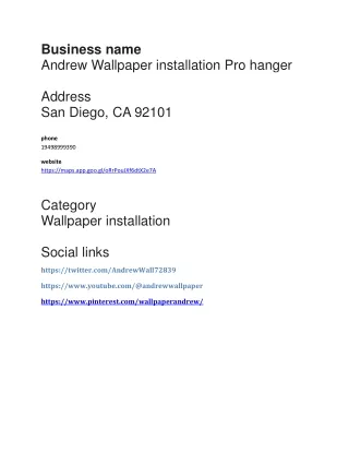 Andrew Wallpaper installation Pro hanger