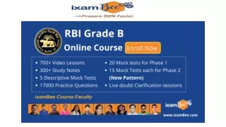 RBI Grade B Online Course 2024, RBI Exam Packages - ixambee