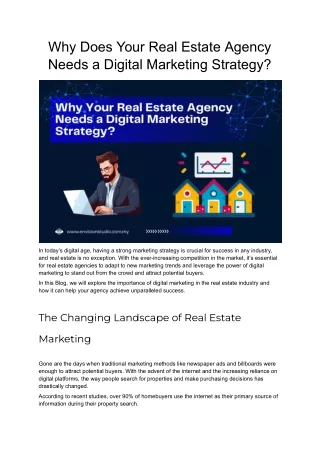 Why Your Real Estate Agency Needs a Digital Marketing Strategy