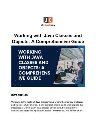 Working with Java Classes and Objects_ A Comprehensive Guide