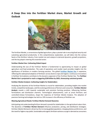 a deep dive into the fertilizer market share