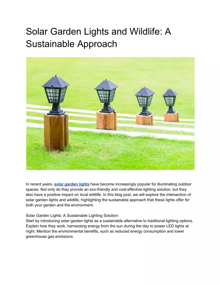 solar garden lights and wildlife a sustainable