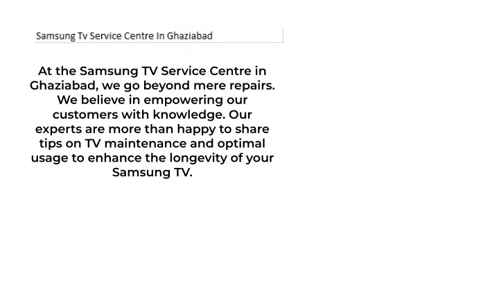 at the samsung tv service centre in ghaziabad