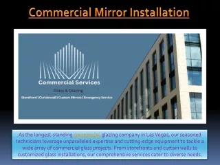 Commercial Mirror Installation PPT