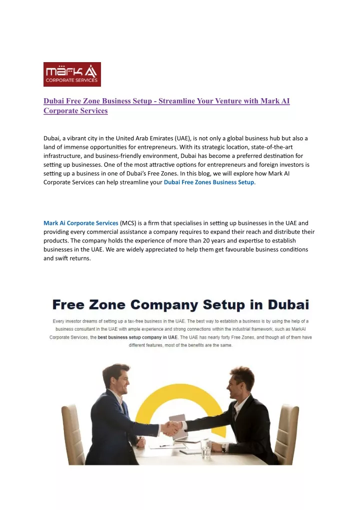 dubai free zone business setup streamline your