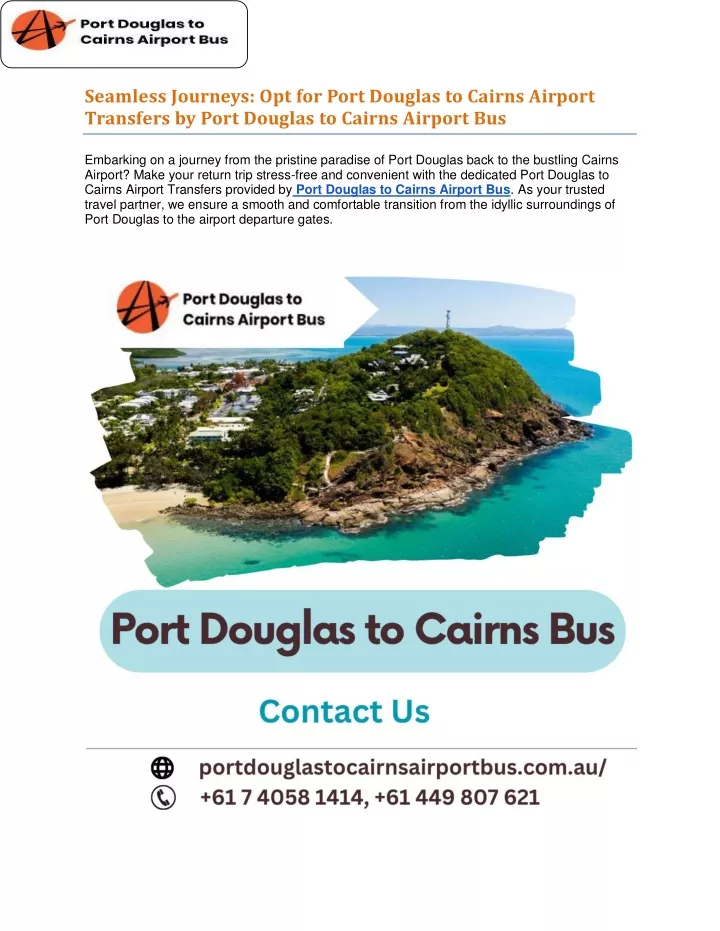 seamless journeys opt for port douglas to cairns