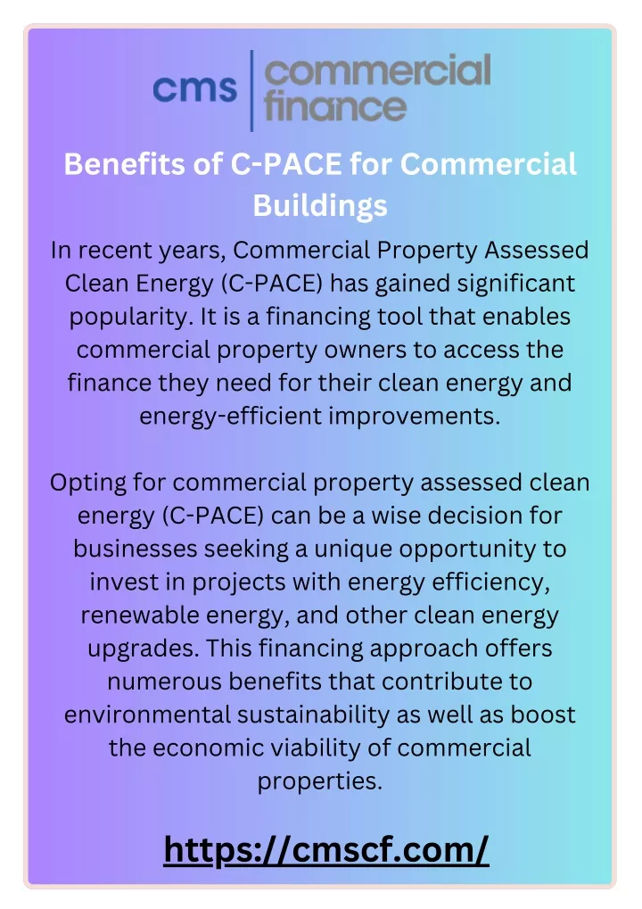 benefits of c pace for commercial buildings