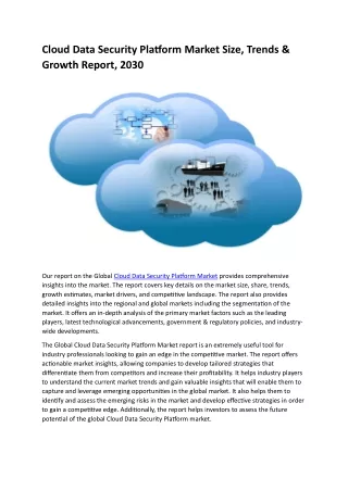 cloud data security platform market size trends