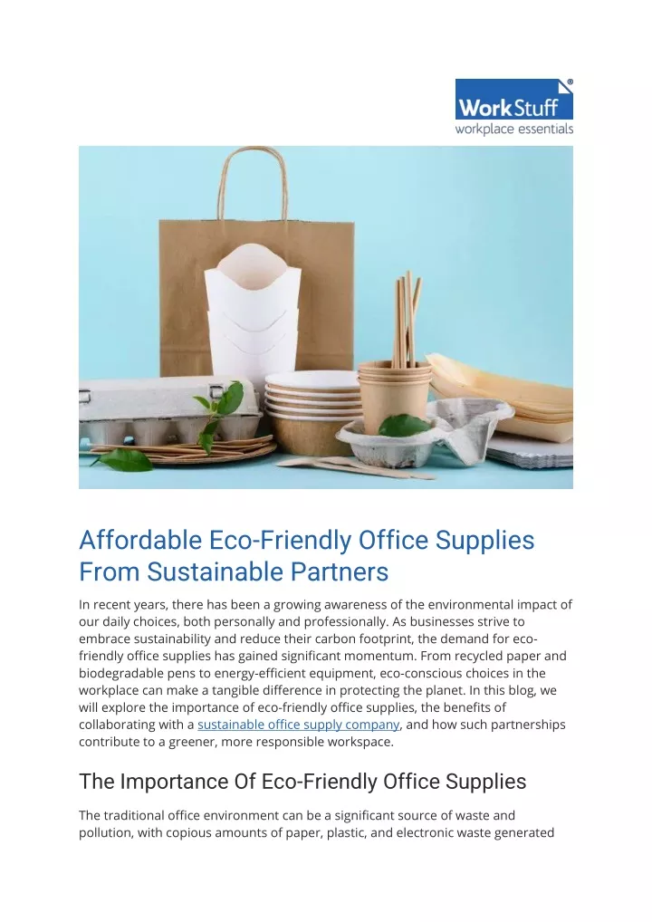 affordable eco friendly office supplies from