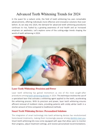 Advanced Teeth Whitening Trends for 2024
