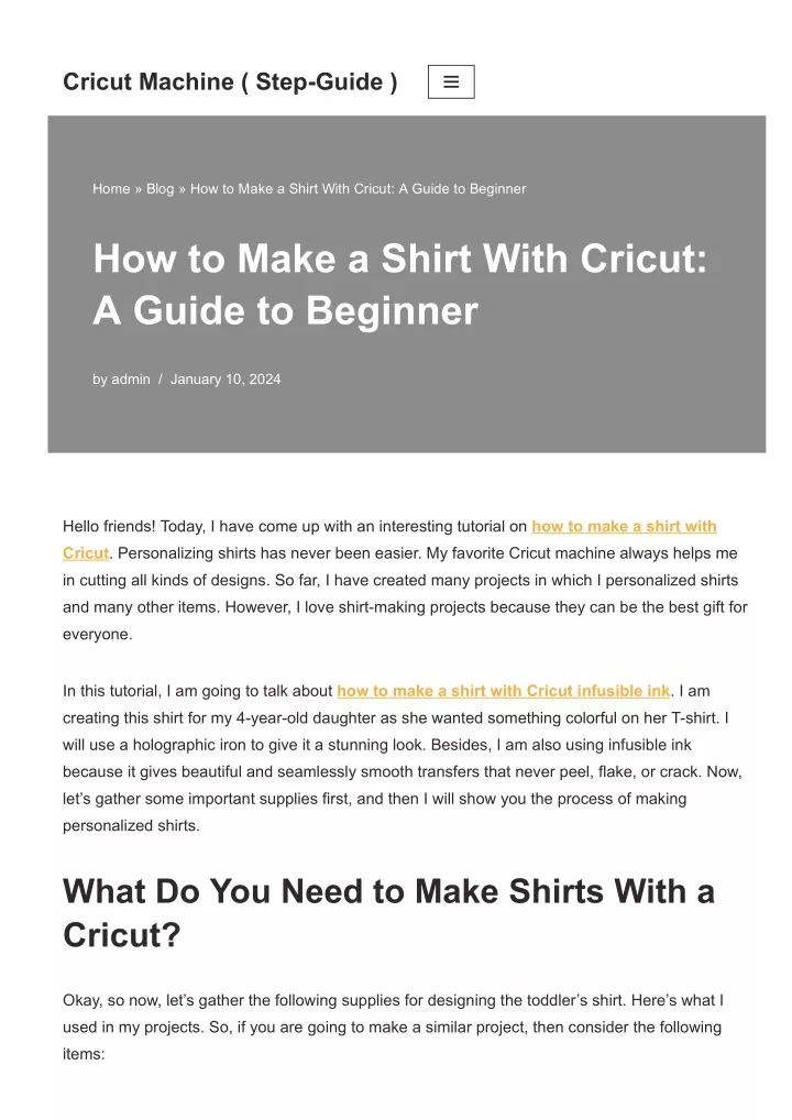 cricut machine step guide