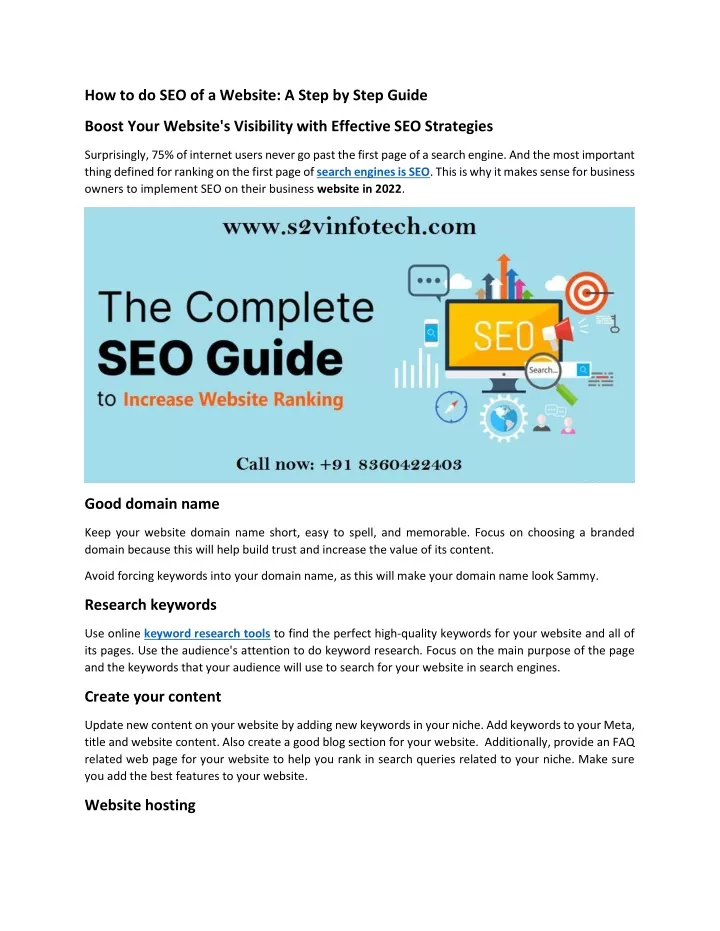 how to do seo of a website a step by step guide