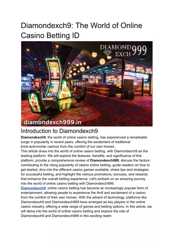 diamondexch9 the world of online casino betting id