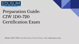 preparation guide ciw 1d0 720 certification exam