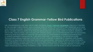 Class 7 English Grammar-Yellow Bird Publications