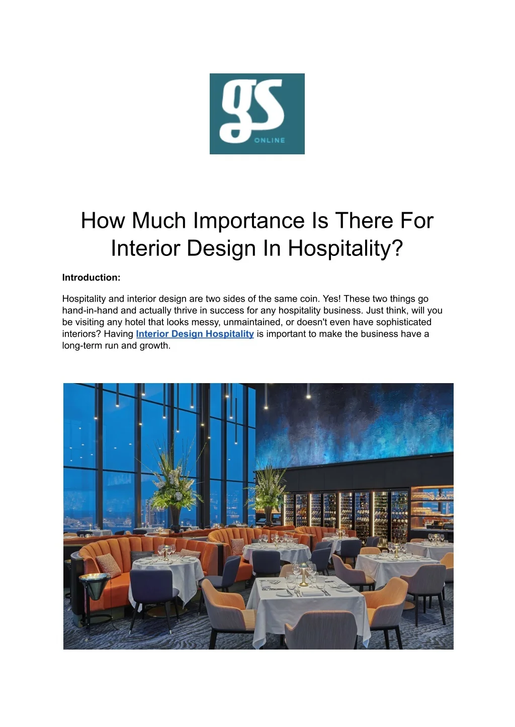 PPT - How Much Importance Is There For Interior Design In Hospitality ...