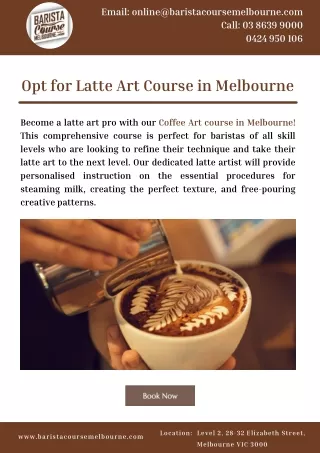 Opt for Latte Art Course in Melbourne