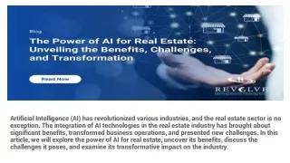 The Power of AI for Real Estate