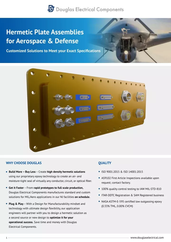 hermetic plate assemblies for aerospace defense