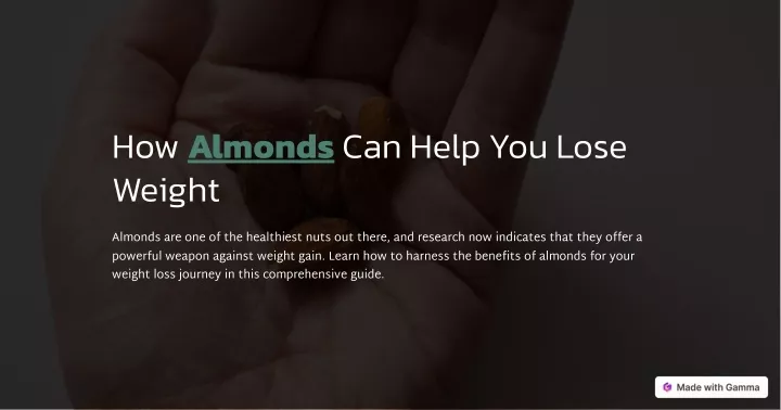 how almonds can help you lose weight